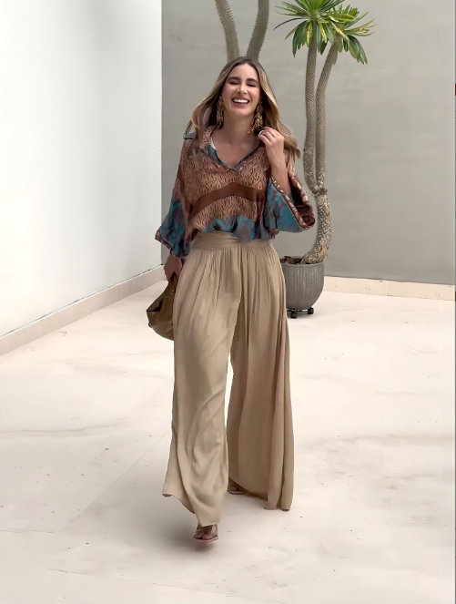 Comfy Chic Set: Mumbai Top and Wide-Leg Pants