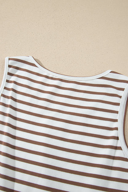 Striped Colorblock Sleeveless Maxi Dress