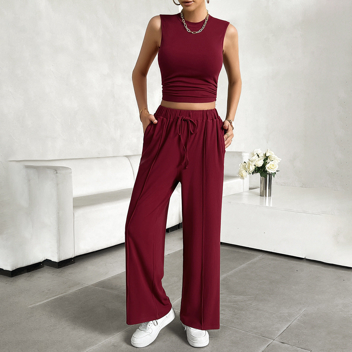 2 piece set- Pants & sleeveless top