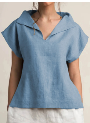 Women’s Cotton Linen Outdoor Short Sleeve Top