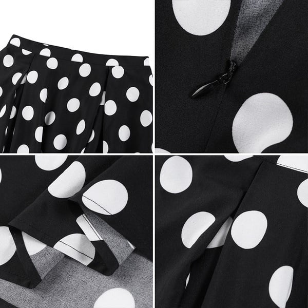Retro Dots Women's Large Swing Skirt Dress