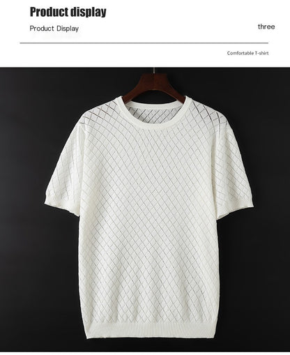 Luxe Elegance Loose Knit Tee Shirt