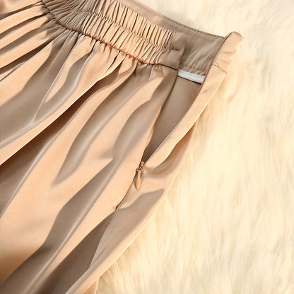 Acetate A-line Satin Skirt