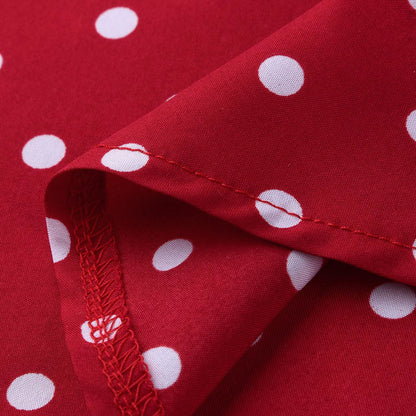 Women's Polka Dot V-Neck Short Sleeve Top