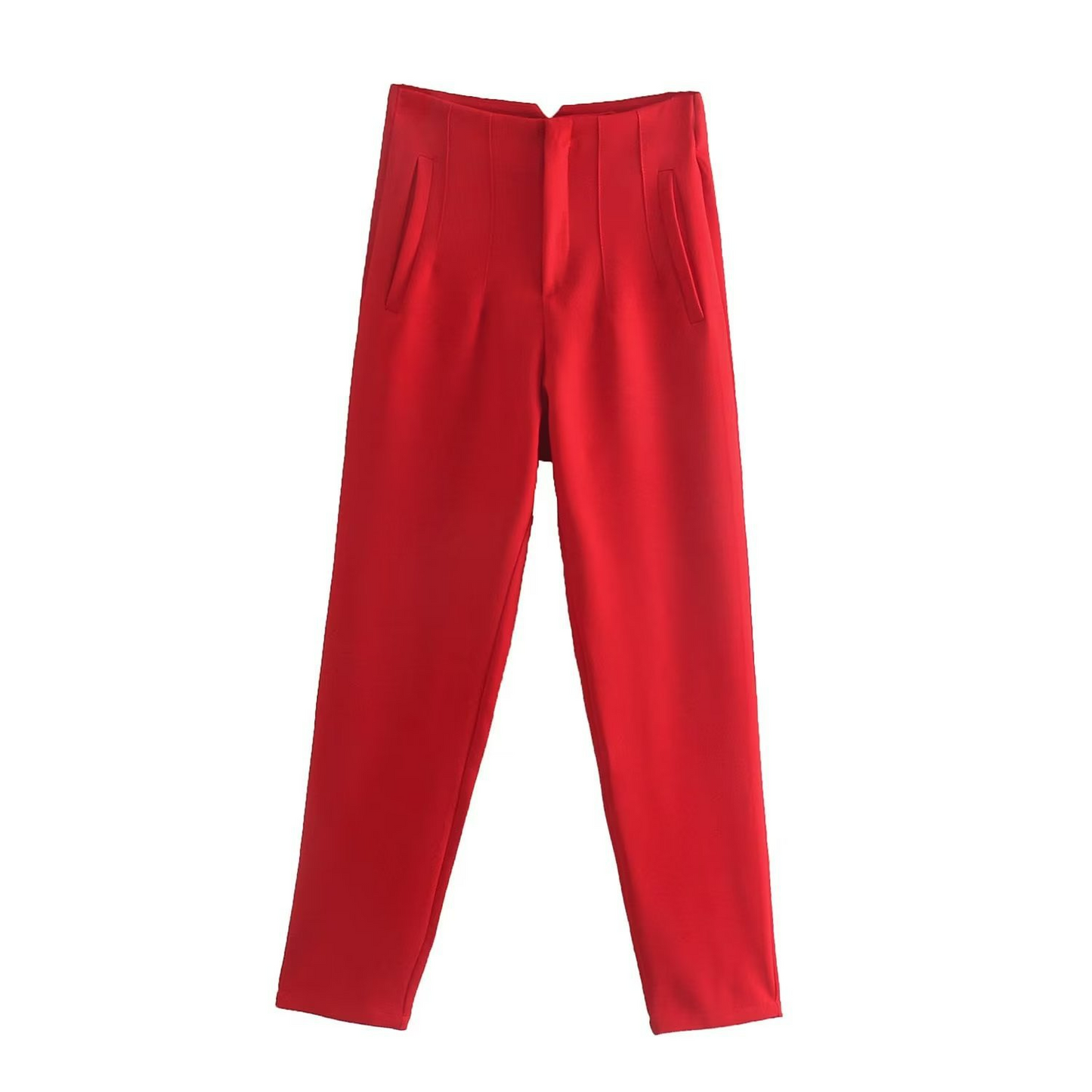 Basic Pleated Straight Leg Pants for Women