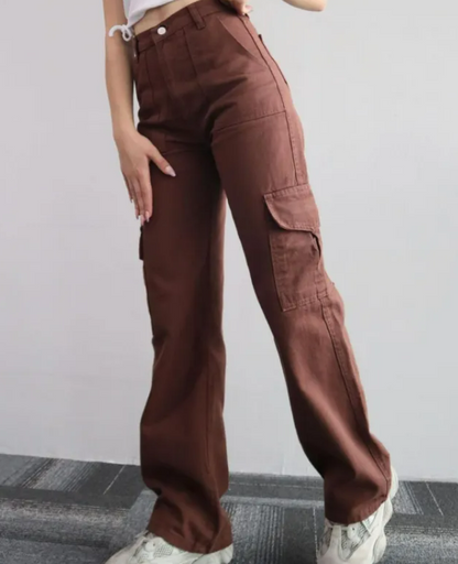 Big Pockets wide leg three-dimensional Jeans