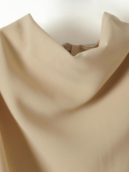 Casual Sleeveless mock neck Solid Color Blouse