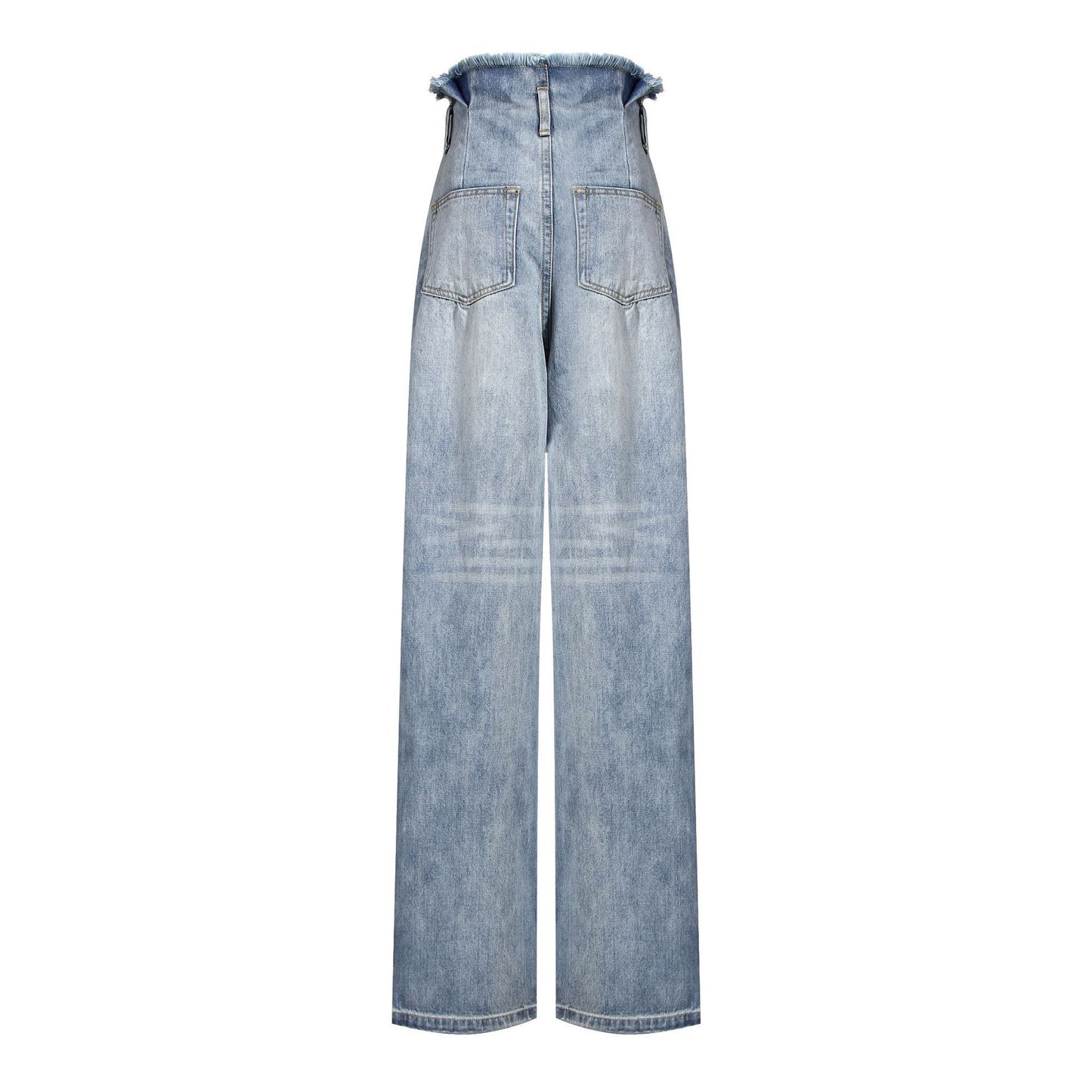 Wide High Waist Leg Jeans with Rhinestone Belt