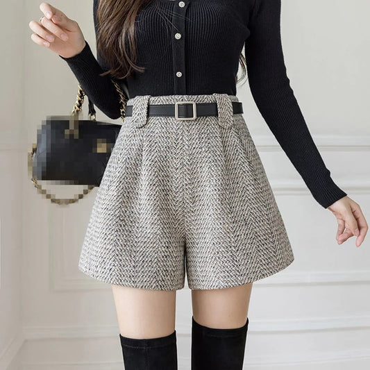 High Waisted Casual Suit Shorts for Women