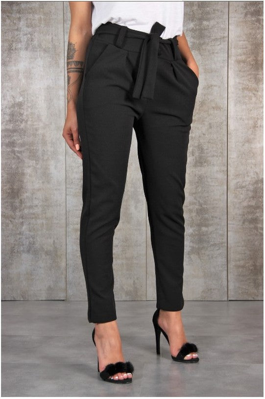 Fashionable Straight Leg  Waist-Cinched Pants for Women
