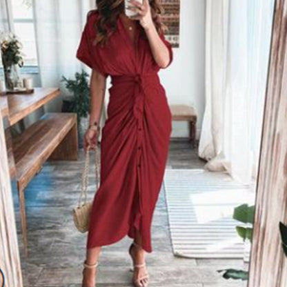 Short Sleeve ruffle  Maxi Dress for Women
