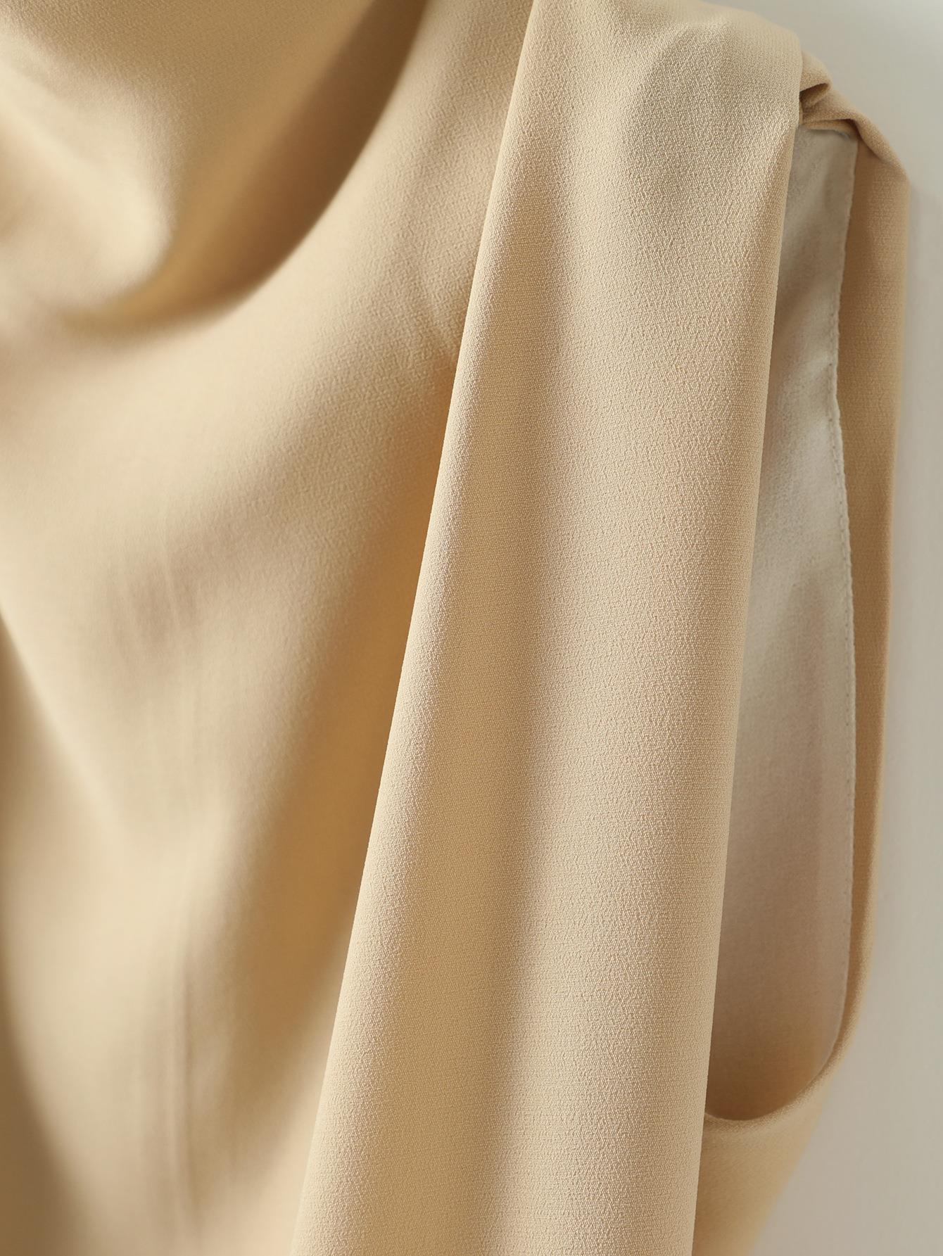Casual Sleeveless mock neck Solid Color Blouse