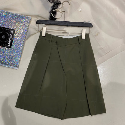 Diagonal Placket Bermuda Shorts Suit for Men