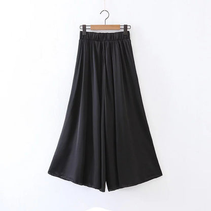 High-Waisted Chiffon Wide-Leg Trousers for Women