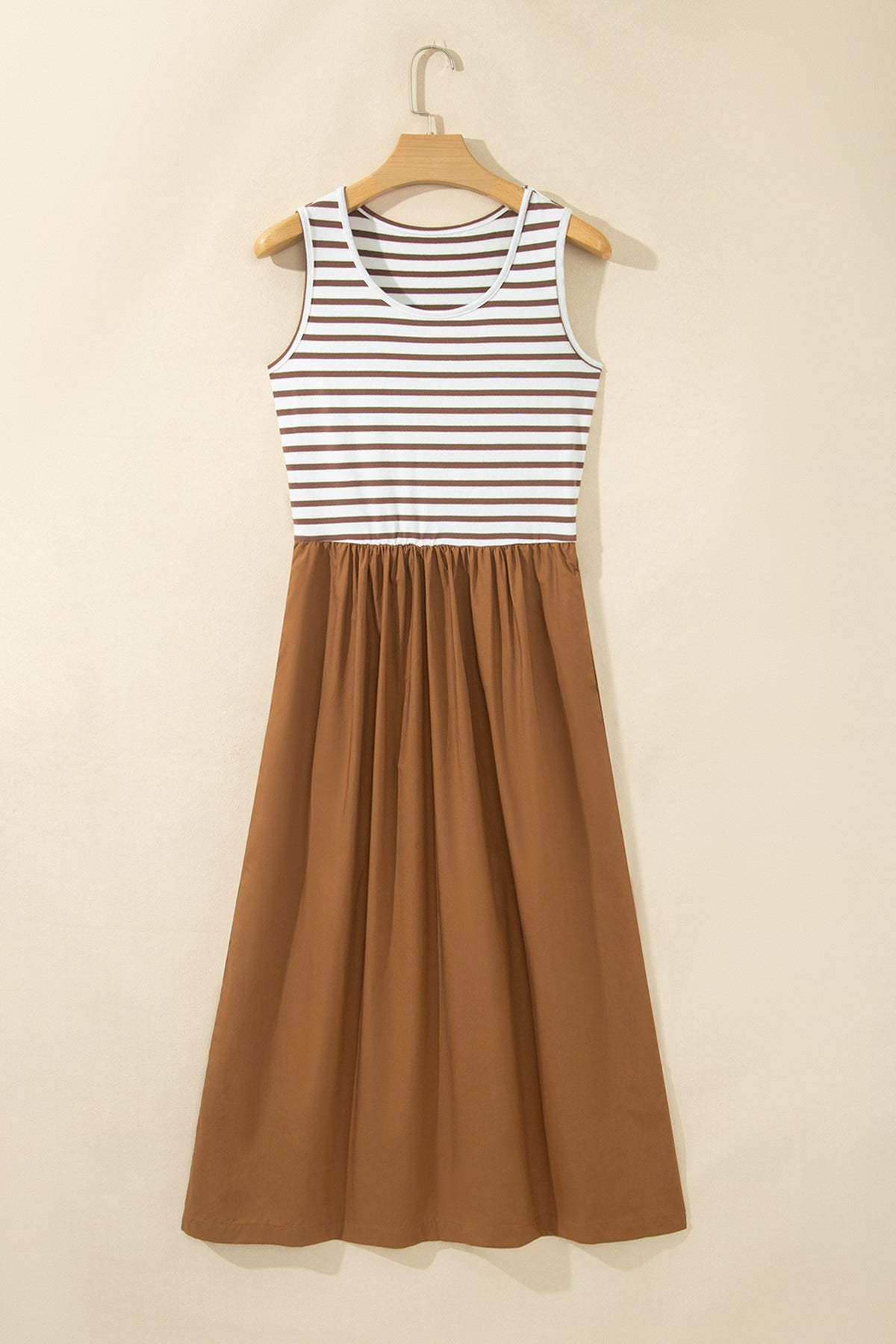 Striped Colorblock Sleeveless Maxi Dress