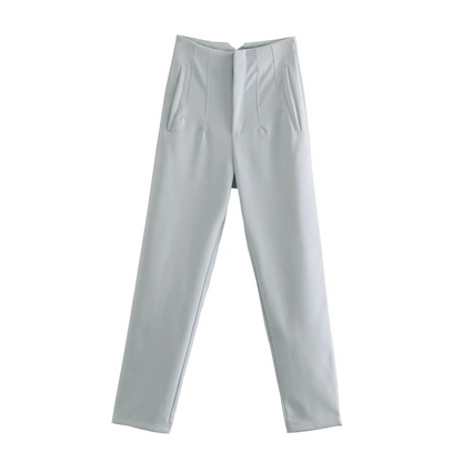Basic Pleated Straight Leg Pants for Women