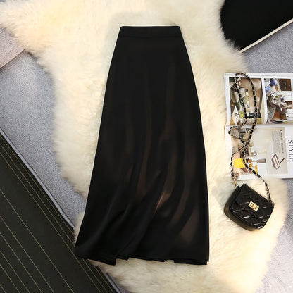 Acetate A-line Satin Skirt