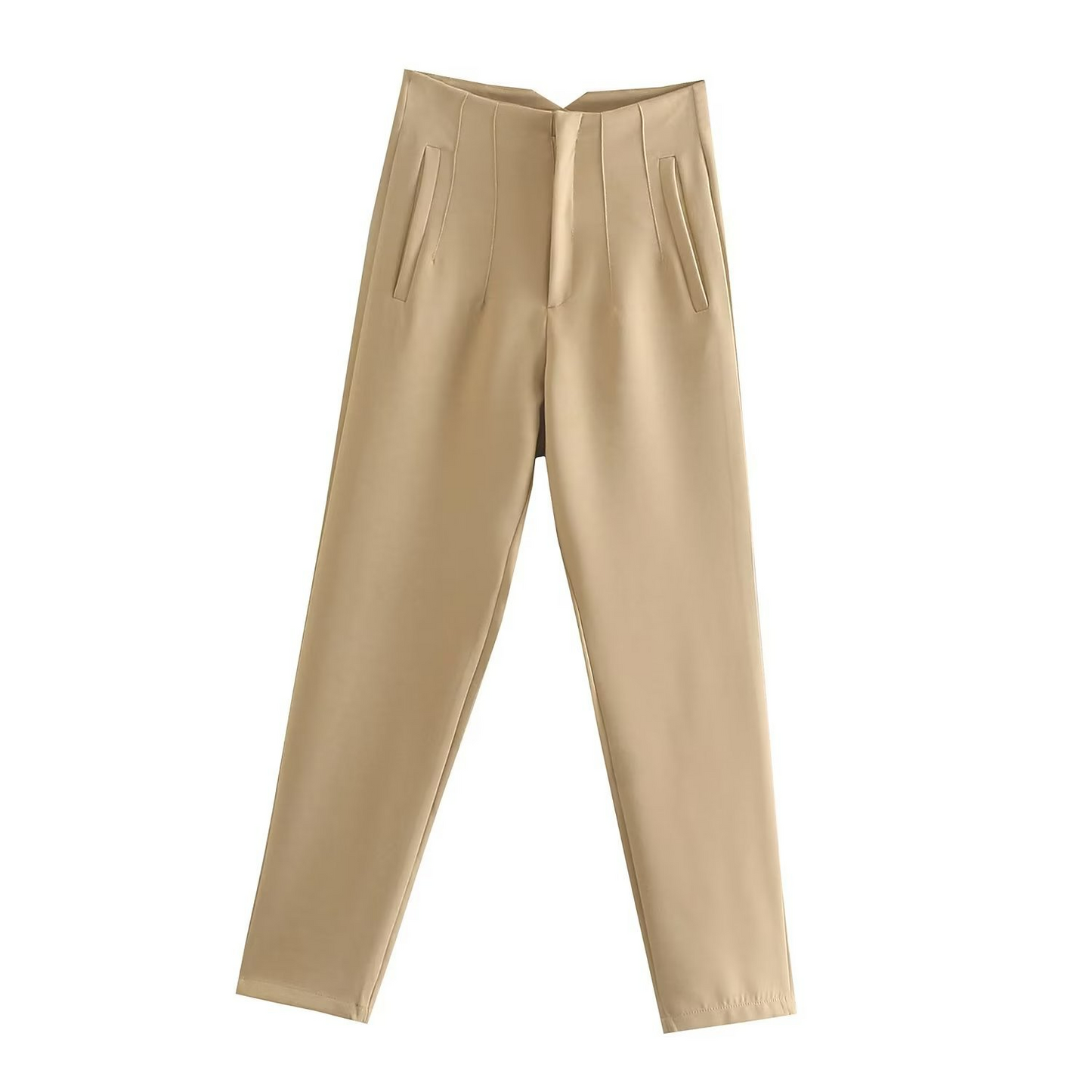 Basic Pleated Straight Leg Pants for Women