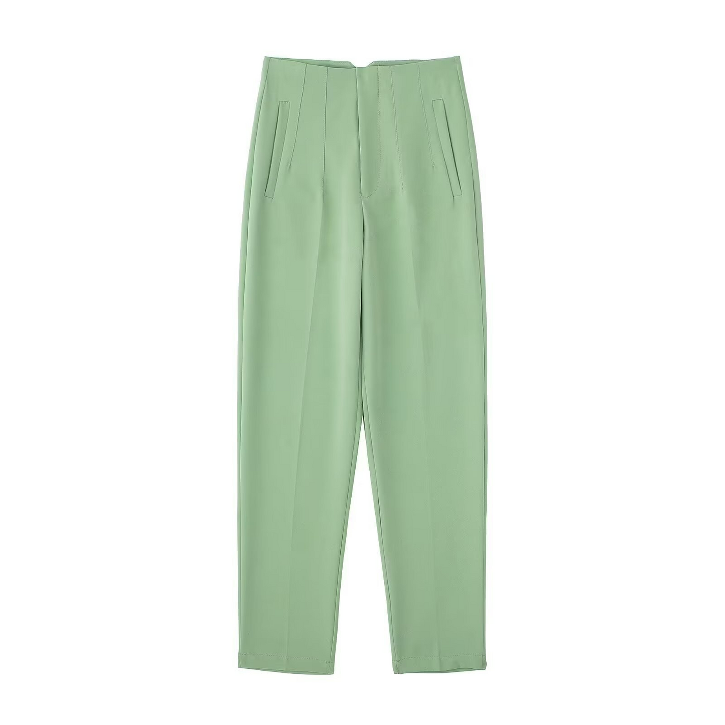 Basic Pleated Straight Leg Pants for Women