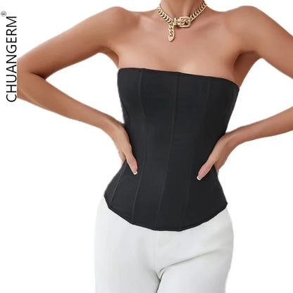 Women Fashion Corset Elastic Mesh Slim Fit Sexy Bustier