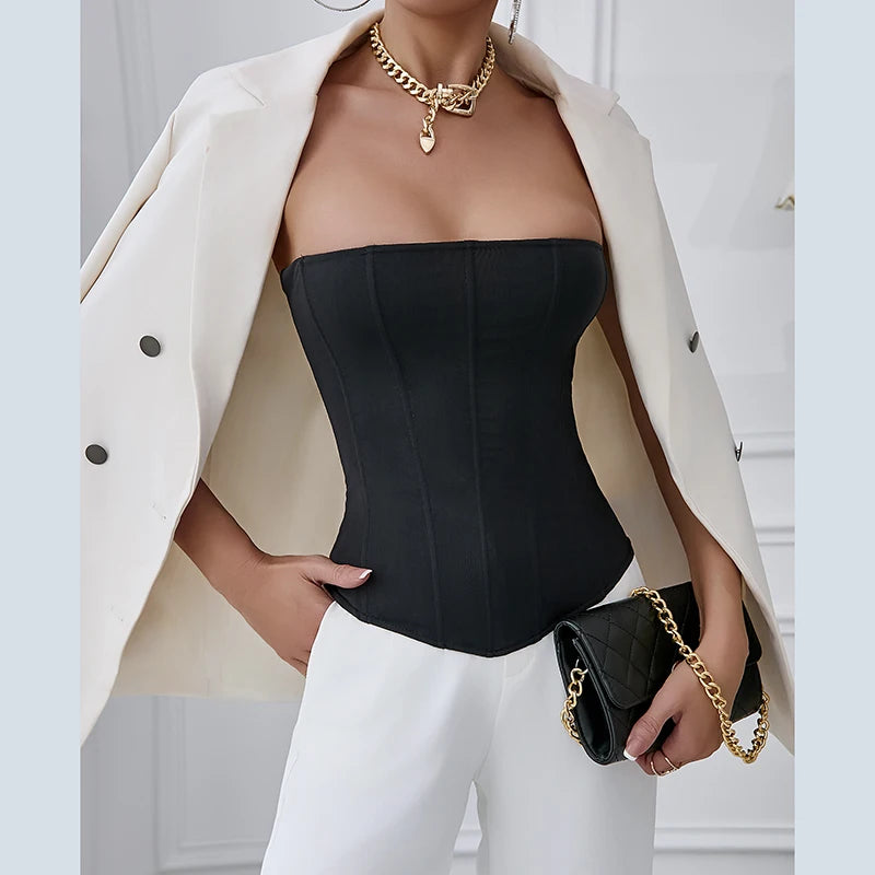 Women Fashion Corset Elastic Mesh Slim Fit Sexy Bustier