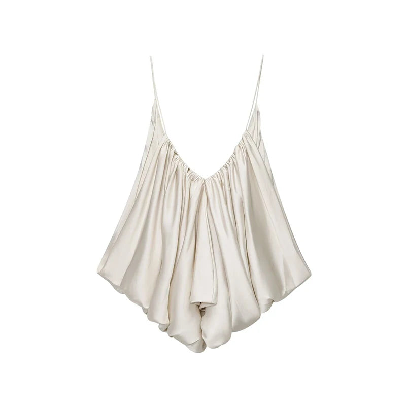 Draped-panel halterneck top
