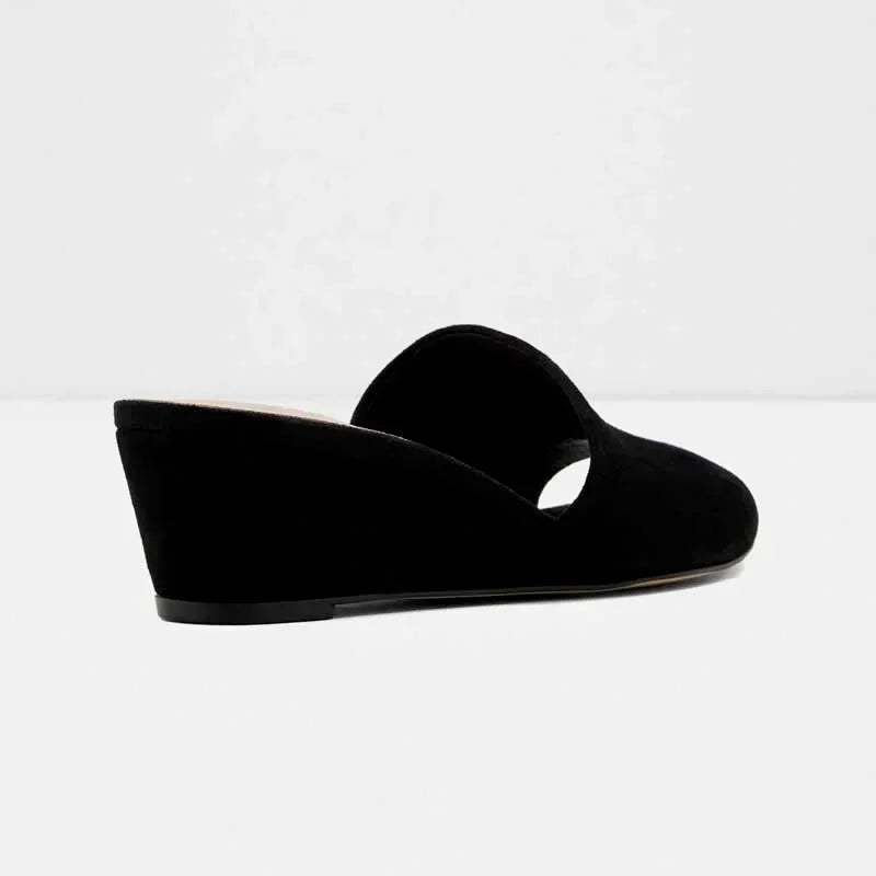 Elegant Summer Slippers 3cm Velvet Mules Wedge Sandals Slippers Open Toe High Heels Casual Dress Woman Shoes Plus Size