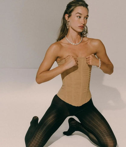 Tossy Mesh Backless Summer Vest Female Elegant Luxury Patchwork Strapless Solid Slim Streetwear Inner Sexy Y2k Tank Top Women's