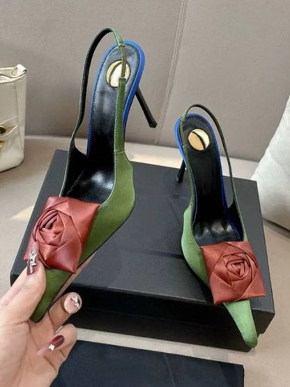 Women's Summer New Slim Fit High-heeled pointed  Sandals, Fashionable Pointed  Sandals