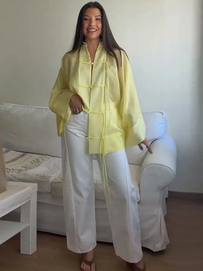 Chinese Style Frog Button Blouse
