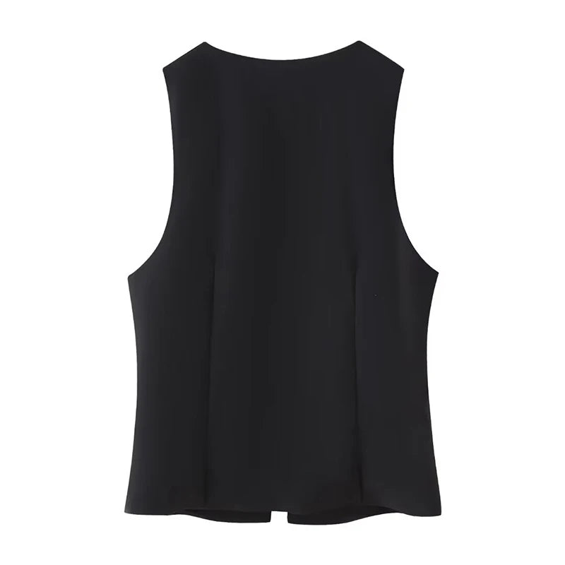 Women Fashion Lace Up Vest V Neck Sleeveless Top Y2k Vintage Solid 2025 Female Summer Sexy Party Tank Tops