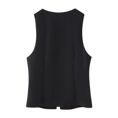 Women Fashion Lace Up Vest V Neck Sleeveless Top Y2k Vintage Solid 2025 Female Summer Sexy Party Tank Tops