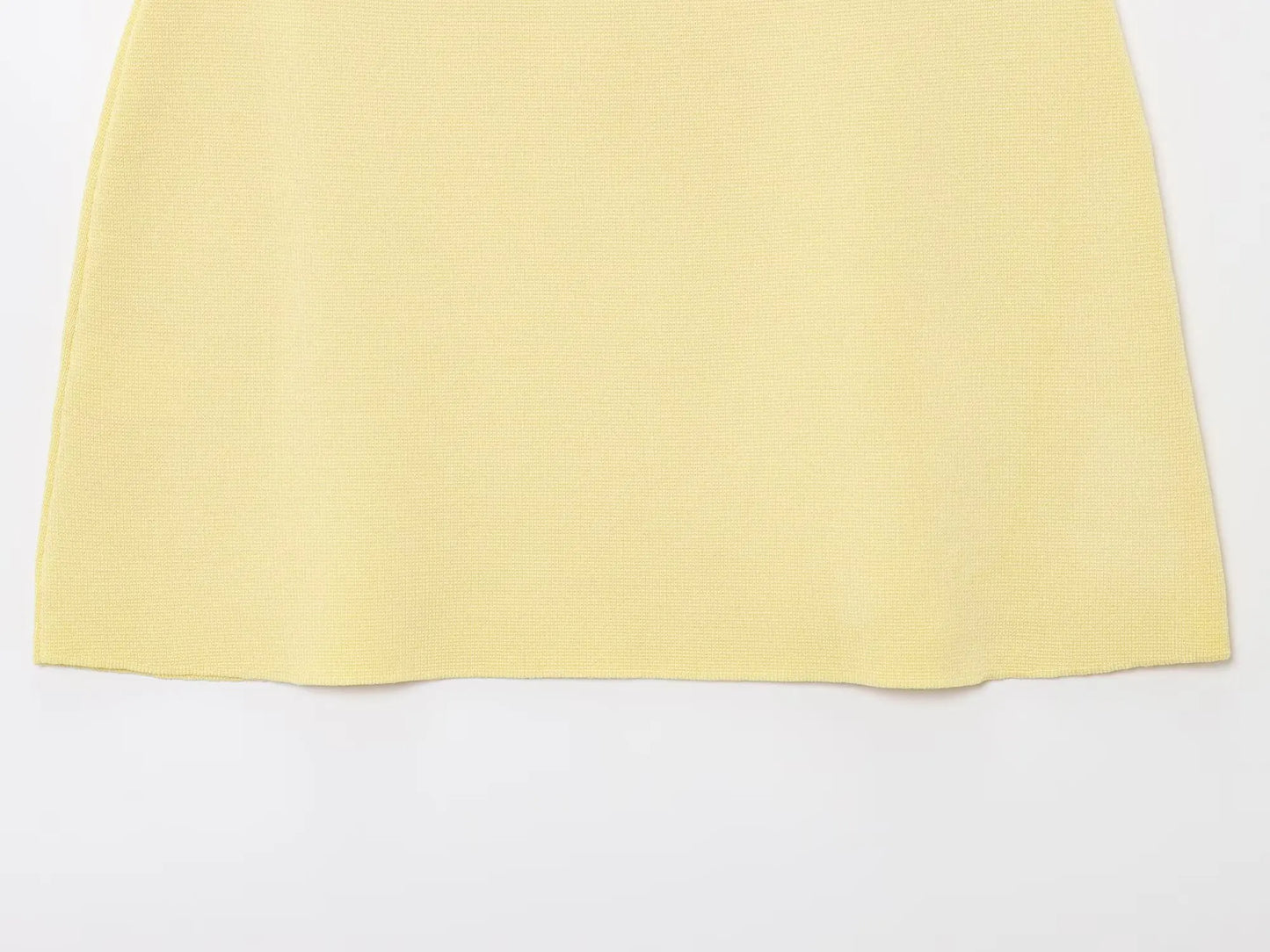 Knitted Skirt Suit Crew Neck Single-Breasted Short Sleeve Top+Fashion Elegant Elastic Waist Mini Skirt