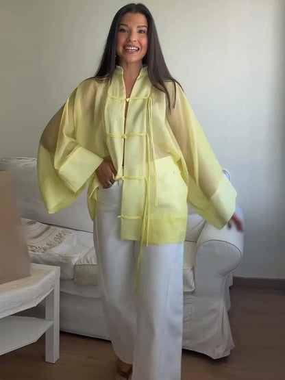 Chinese Style Frog Button Blouse