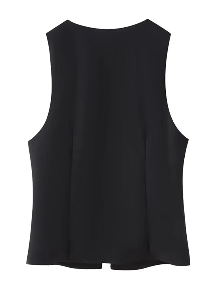 Women Fashion Lace Up Vest V Neck Sleeveless Top Y2k Vintage Solid 2025 Female Summer Sexy Party Tank Tops
