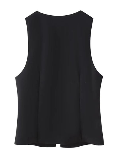 Women Fashion Lace Up Vest V Neck Sleeveless Top Y2k Vintage Solid 2025 Female Summer Sexy Party Tank Tops