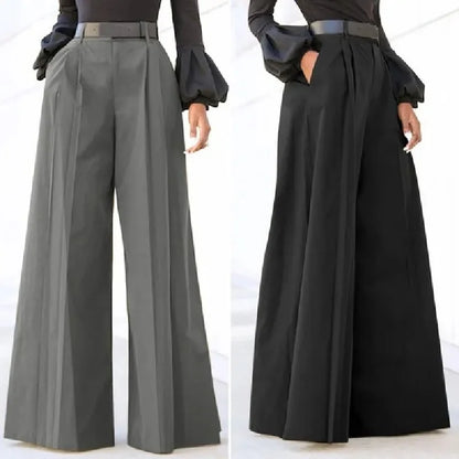 High-Waisted Pleated Wide-Leg Palazzo Pants