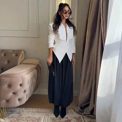 Casual Lace Up Solid Blazer Women Fashion Slim V-neck Single Breasted Full Sleeve Jacket Female 2026 Spring Lady Outwears New