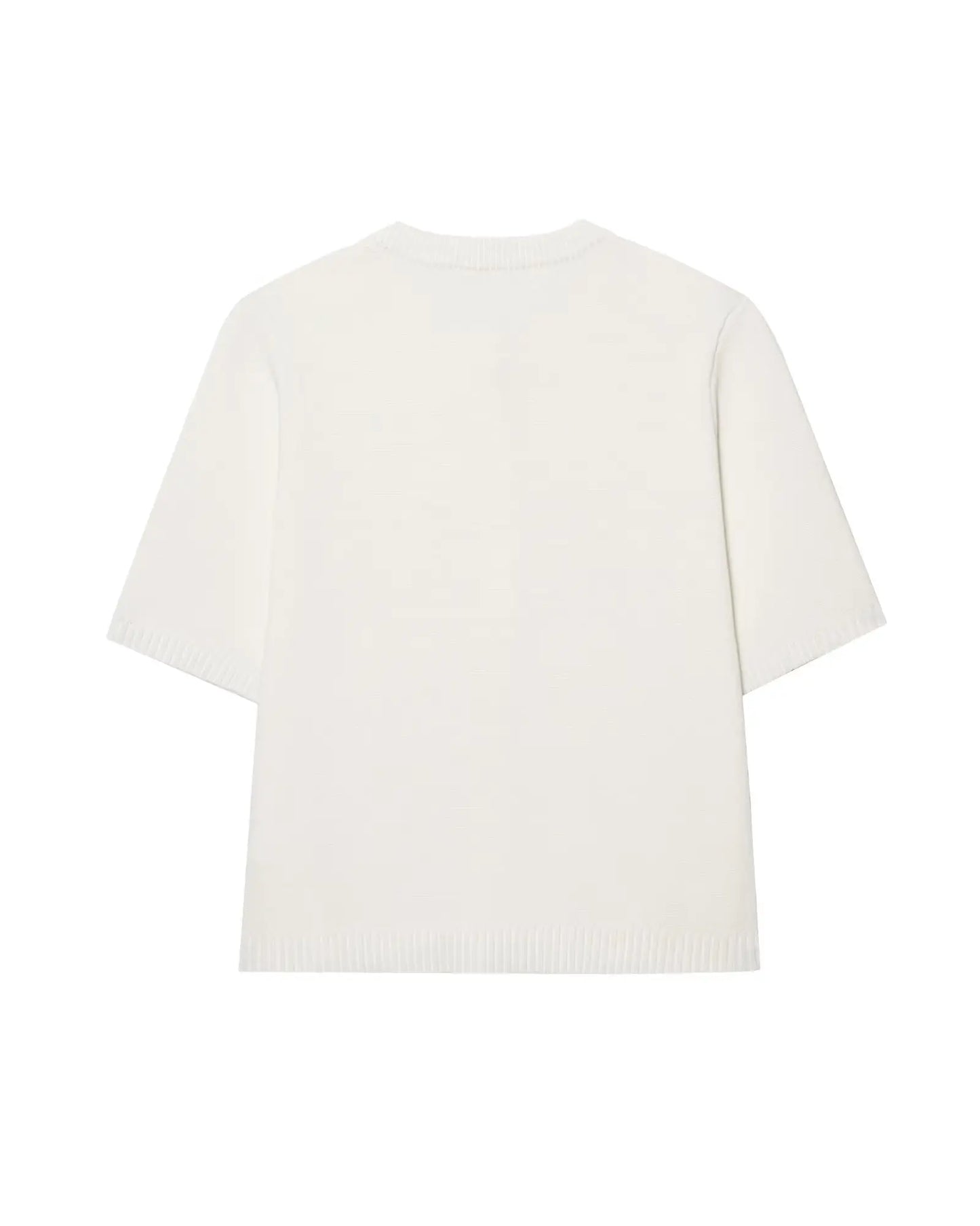 Knitted Skirt Suit Crew Neck Single-Breasted Short Sleeve Top+Fashion Elegant Elastic Waist Mini Skirt