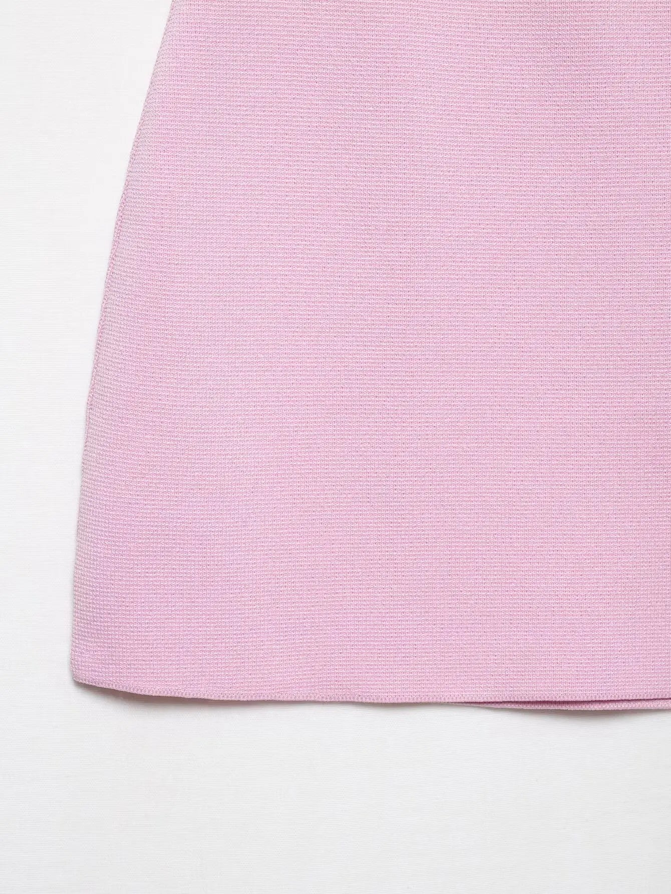 Knitted Skirt Suit Crew Neck Single-Breasted Short Sleeve Top+Fashion Elegant Elastic Waist Mini Skirt