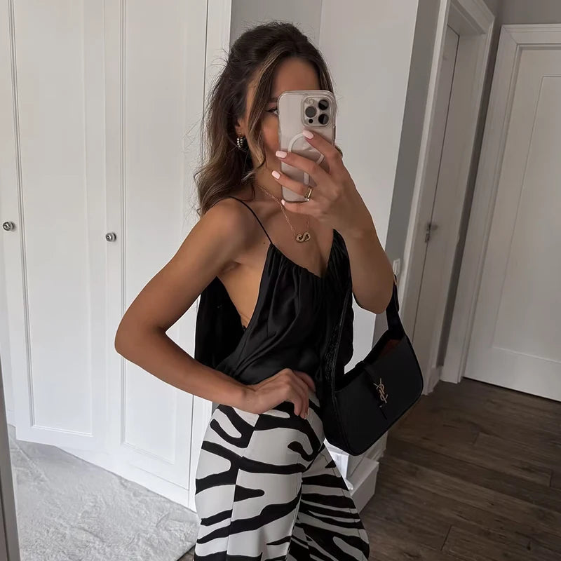 Draped-panel halterneck top