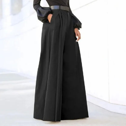 High-Waisted Pleated Wide-Leg Palazzo Pants