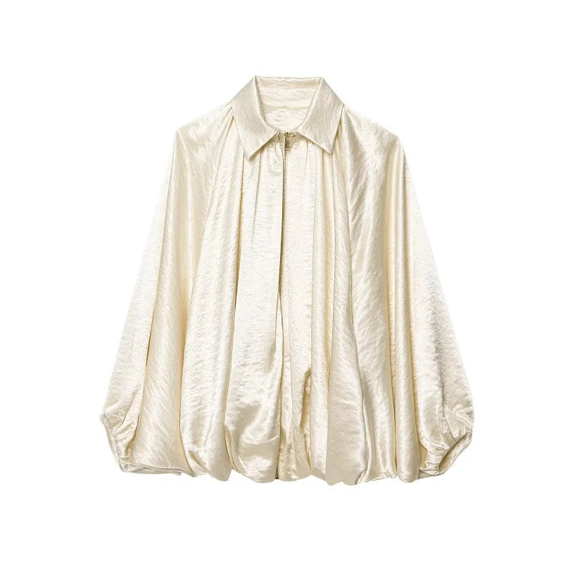 Oversized Puffy Bomber Shirt jacket