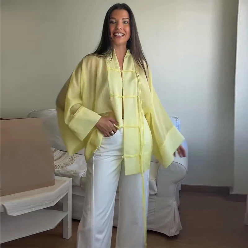 Chinese Style Frog Button Blouse
