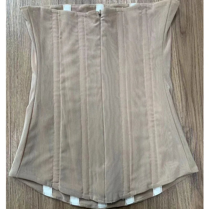 Tossy Mesh Backless Summer Vest Female Elegant Luxury Patchwork Strapless Solid Slim Streetwear Inner Sexy Y2k Tank Top Women's