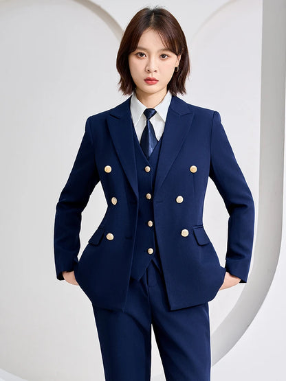 Women Vest, Blazer and Pant SuitWork Career Wear 3 Pieces Set