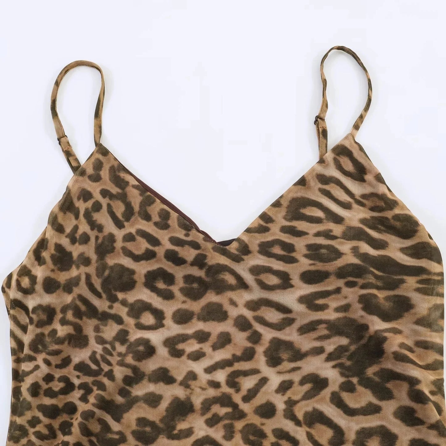 KONDALA Vintage Sexy Women Long Cami Chiffon Dress Leopard Beach Holiday Party Dress Fashion 2026 Spring Summer Elegant Dress