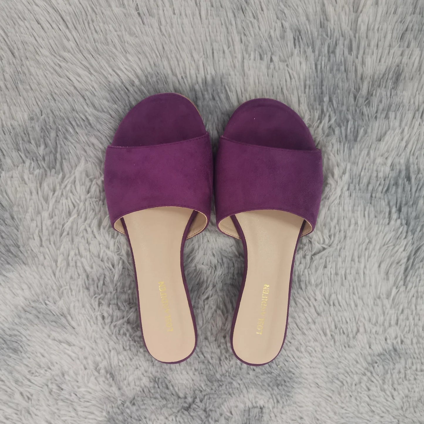 Elegant Summer Slippers 3cm Velvet Mules Wedge Sandals Slippers Open Toe High Heels Casual Dress Woman Shoes Plus Size