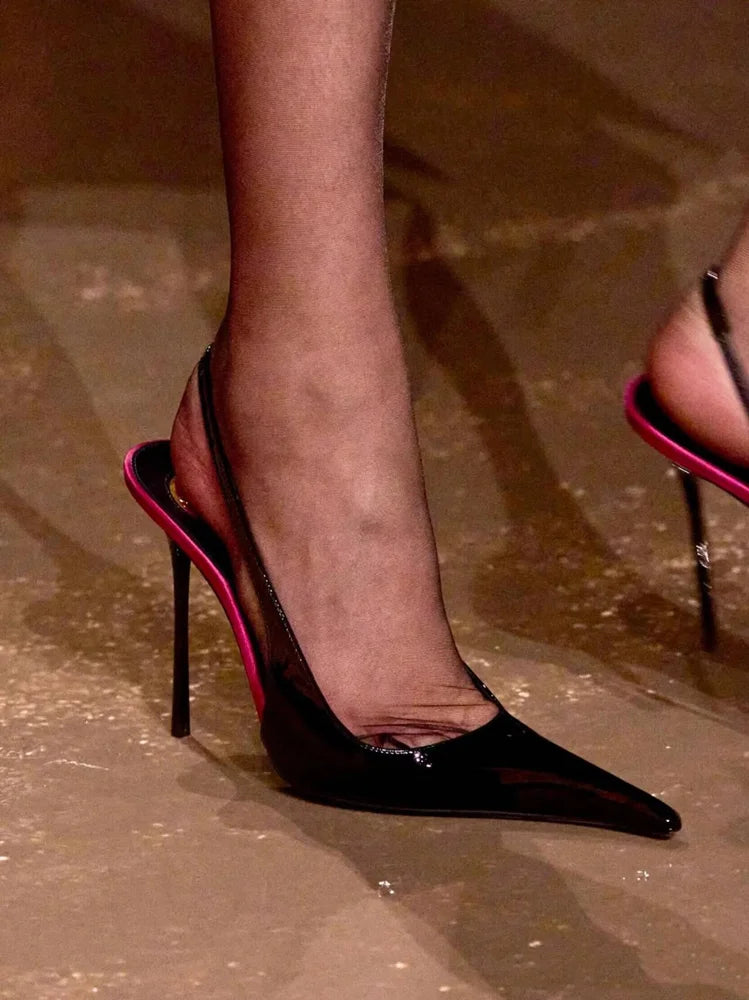 Women's Summer New Slim Fit High-heeled pointed  Sandals, Fashionable Pointed  Sandals