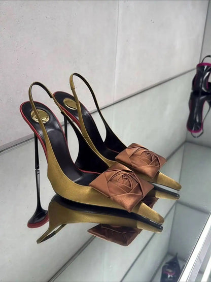 Women's Summer New Slim Fit High-heeled pointed  Sandals, Fashionable Pointed  Sandals